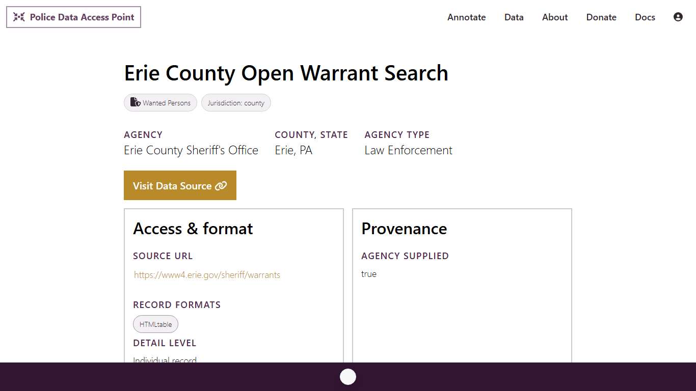 Police Data Access Point